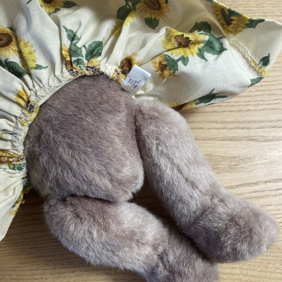 Jointed Brown Craft Bear Plush with Sunflower Dress Stuffed Animal 12.5” Toy - Picture 5 of 9